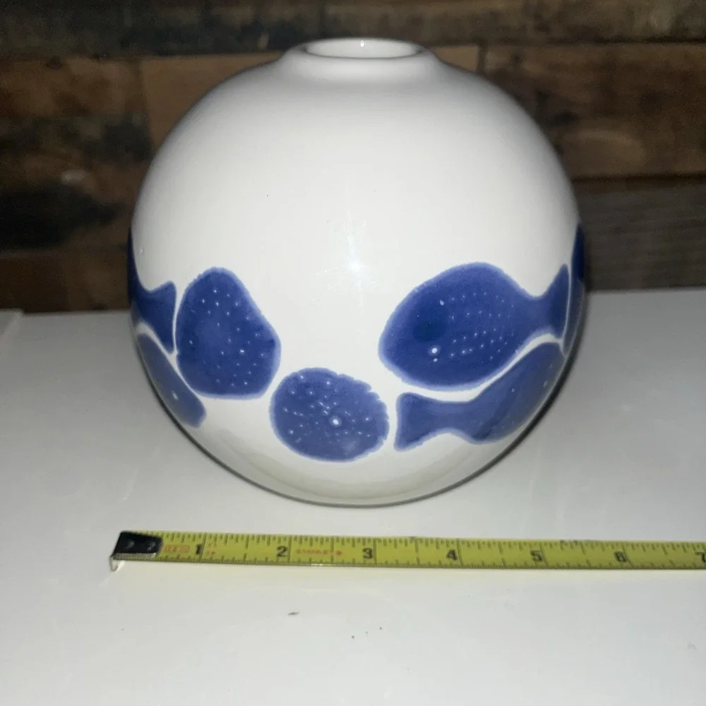 Viva By Vietri Santorini Fish Vase Decorative Accents Playful Modern‎ Round Ball